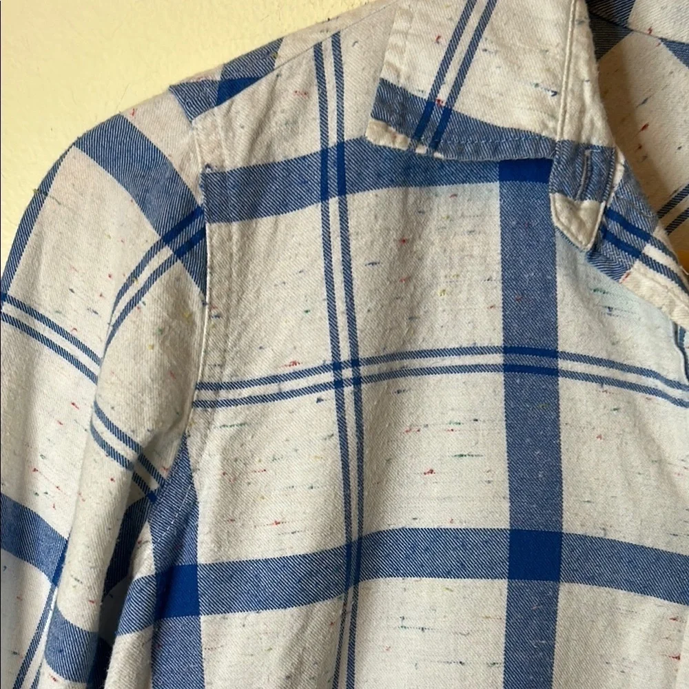JCrew Confetti Plaid Women’s Cotton Boy Fit Button Down Shirt Size 2